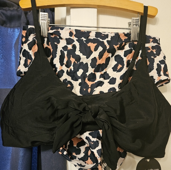 Blooming Jelly Womens High Waisted Bikini Set Tie Knot High Rise Two Piece NWT - Picture 2 of 6